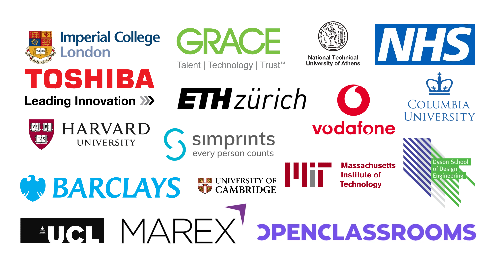 Institutions and organisations our team has trained, researched or worked with