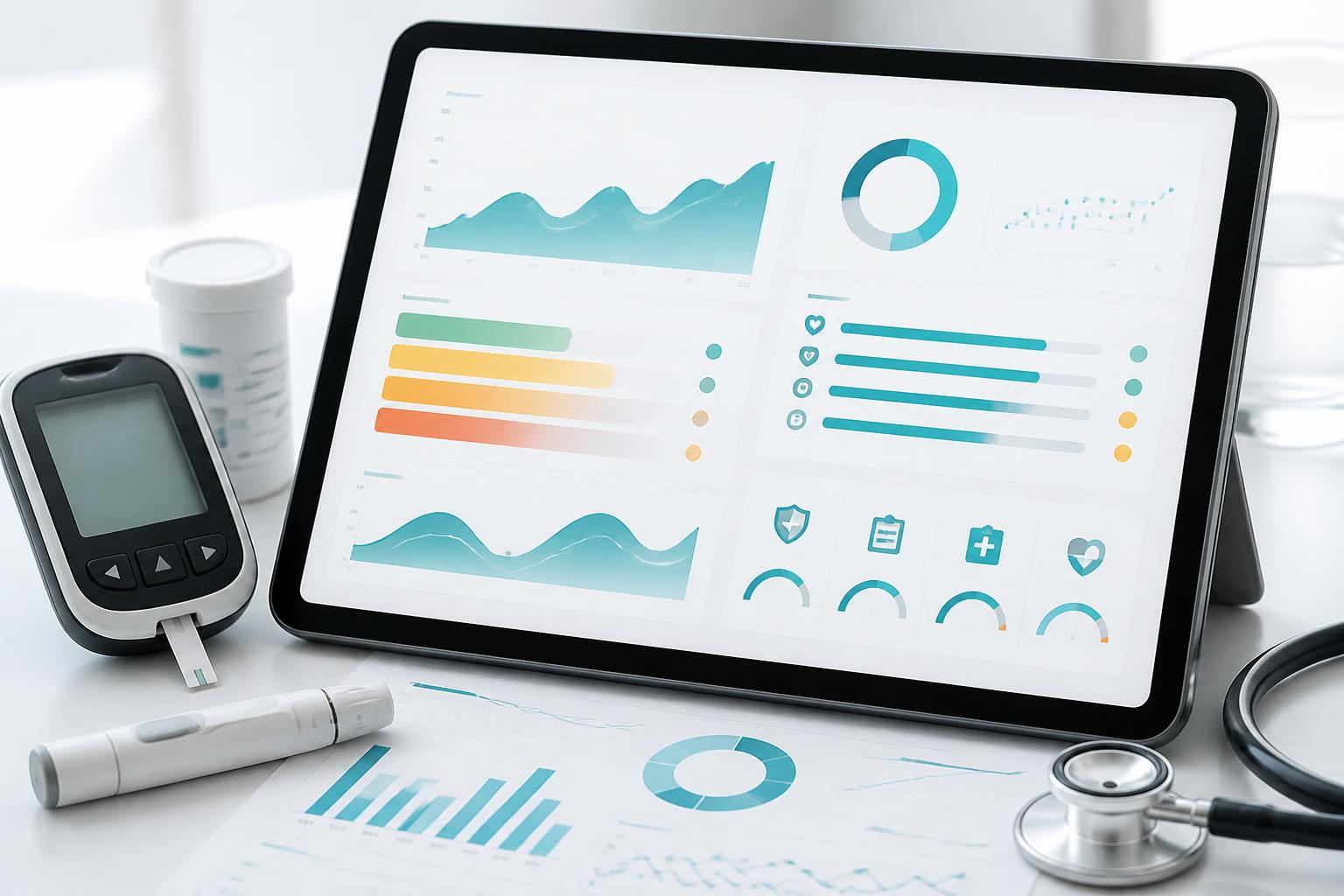Diabetes risk data and health-insurance assessment on a clinical tablet